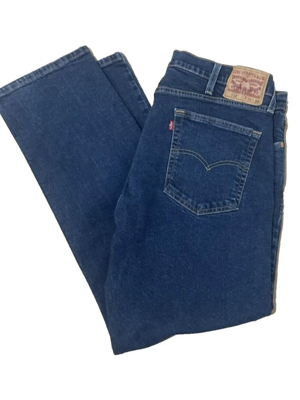 Levi's Levi Strauss & Co 514 Straight Leg Regular Fit Blue Jeans Mens Sz 38 x 30